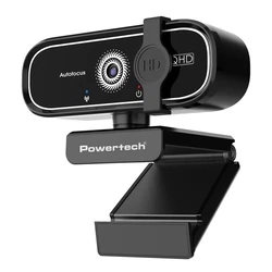 Webcam Powertech Pt-1427, 5Mp, 2K Qhd, Αυτόματη Εστίαση, 1.5M, Μαύρη