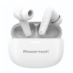 Bluetooth Handsfree Powertech Pt-1432, True Wireless, 35/300mAh, Λευκά