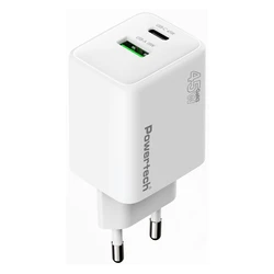 POWERTECH Wall Charger PT-1551 USB USB C 45W GaN AVS White
