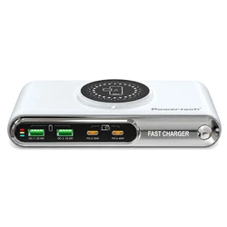 Powertech Βάση Φόρτισης με 2 Θύρες USB-A και 2 Θύρες USB-C 72W Power Delivery / Quick Charge 3.0 σε Λευκό χρώμα (PT-1624)