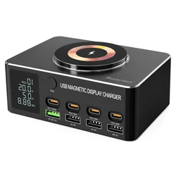 Powertech Βάση Φόρτισης με 4 Θύρες USB-A και 4 Θύρες USB-C 140W Power Delivery / Quick Charge 4.0 σε Μαύρο χρώμα (PT-1625)