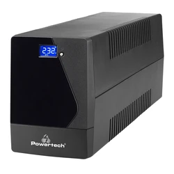 UPS Powertech Line Interactive PT-1800LCD με Οθόνη, 1800VA, 1080W, 4x Schuko, 2x RJ45/RJ11, USB
