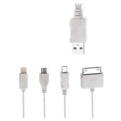 Καλώδιο USB Powertech 4 in 1 PT-214, 1m, λευκό