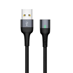Καλώδιο USB Powertech PT-757, μαγνητικό, 480Mbps, 1m, μαύρο