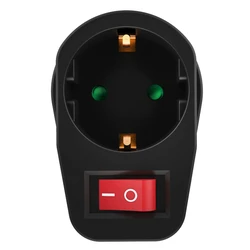 Aντάπτορας ρεύματος Powertech PT-810, 1x schuko, 16A, μαύρος