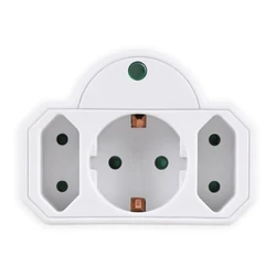 Αντάπτορας ρεύματος Powertech PT-816, 1x schuko, 2x euro, 16A, λευκός