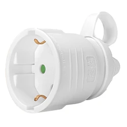 Φις ρεύματος Powertech PT-887, 1x schuko, 16A, λευκό