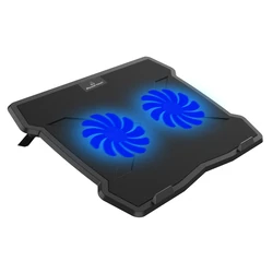 Βάση Laptop Powertech PT-930, έως 15.6", 2x 125mm fan, LED, μαύρο