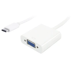 Αντάπτορας USB Powertech Type-C σε VGA PTH-034, Full HD, λευκό