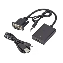 Αντάπτορας VGA Powertech & 3.5mm σε HDMI PTH-078, μαύρος