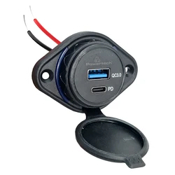 Πρίζα Σκάφους Powertech Πρίζα USB & Οχήματα Ptl-007, USB & USB-C, 36W, Ip65