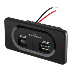 Πρίζα Σκάφους Powertech Πρίζα USB & Οχήματα Ptl-008, USB & USB-C, 36W