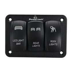 Πρίζα Σκάφους Powertech Πάνελ Σκαφών Ptl-018 με 3X Διακόπτες Φώτων, Ip65