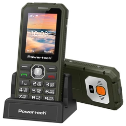 POWERTECH Mobile Phone Sentry Armor Dual SIM SOS Button 4G IP67 Khaki