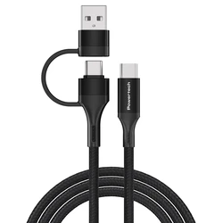 Καλώδιο USB-C Powertech Ptr-0158, Pd 60W, Copper, 1.5M, Μαύρο