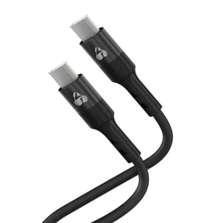 Καλώδιο USB Powertech USB-C Ptr-0163, Σιλικόνης, 60W, 480Mbps, 1M, Μαύρο