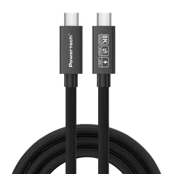 Καλώδιο USB Powertech USB-C Ptr-0165, Usb4, 240W, 40Gbps, 8K/60Hz, 1M, Μαύρο