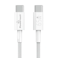 Καλώδιο Usb-C Powertech Ptr-0181 65w 480mbps 1m Λευκό