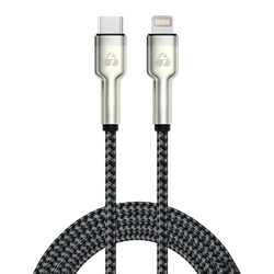Powertech καλώδιο Lightning σε USB-C PTR-0200, PD 27W, 480Mbps, 1m, μαύρο/γκρι