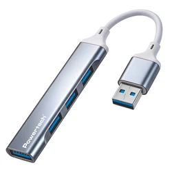 POWERTECH USB Hub PTR-0207, 4 Θύρες USB-A, USB 3.0, Γκρι