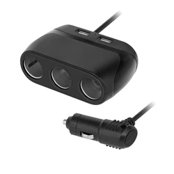 Φορτιστής Αναπτήρα Αυτοκινήτου Peiying 1 σε 3 με Καλώδιο και 2x USB