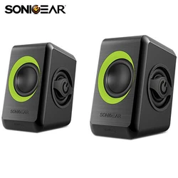 Ηχεία Υπολογιστή Sonic Gear USB POWERED QUAD BASS 2,0 Black LIME GREEN