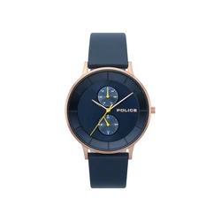 Ανδρικό Ρολόι Police R1451293002 (42mm) Δερμάτινο Λουράκι Μπλε