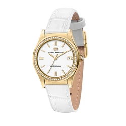 Γυναικείο Ρολόι Chiara Ferragni R1951102502 (32mm) Δερμάτινο Λουράκι Λευκό