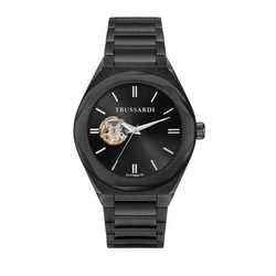 Ανδρικό Ρολόι Trussardi R2423156001 (42mm) Μεταλλικό Μπρασελέ Μαύρο