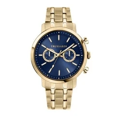 Ανδρικό Ρολόι Trussardi R2453147002 (43mm) Μεταλλικό Μπρασελέ Χρυσό