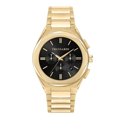 Ανδρικό Ρολόι Trussardi R2453156001 (44mm) Μεταλλικό Μπρασελέ Χρυσό