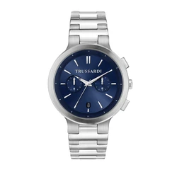 Ανδρικό Ρολόι Trussardi R2453164004 (43mm) Μεταλλικό Μπρασελέ Ασημί