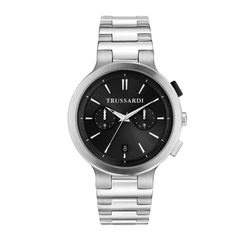 Ανδρικό Ρολόι Trussardi R2453164006 (43mm) Μεταλλικό Μπρασελέ Ασημί