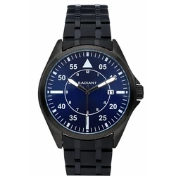 Radiant Ανδρικό Ρολόι 44mm Μαύρο Μπρασελέ Μπλε Καντράν RA665203