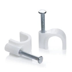 Ρόκα Καλωδίων Powertech Round, 9mm, λευκή, 100τμχ