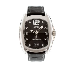 Chronotech Men's Analog Quartz Watch RW0007 - 40mm Black Dial, Leather Strap