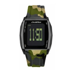 Chronotech Ψηφιακό Ανδρικό Ρολόι RW0022 - 35mm Μαύρο Καντράν με Πράσινο Καουτσούκ Λουράκι