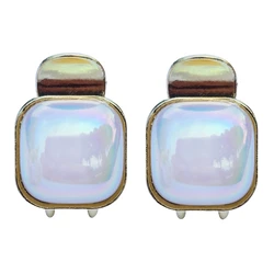 Κλιπ Μαλλιών Roxxani Rxn-0006 με Τετράγωνη Οπάλ Πέτρα, Χρυσό, 2Τμχ