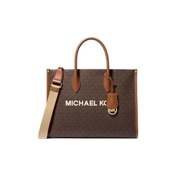 Michael Kors Δερμάτινη Γυναικεία Τσάντα Χειρός Καφέ