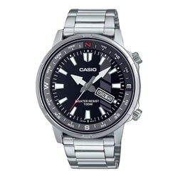 Casio Ανδρικά Ρολόγια MTD-130D-1A2VDF Ασημί 44 mm