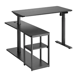 Ηλεκτρικό Γραφείο Brateck S08-22Dl-2, Ρυθμιζόμενο Ύψος, 136X120cm, Μαύρο