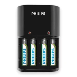 Φορτιστής Μπαταριών Philips AA & AΑΑ NiMH SCB1450NB με 4x AAA, μαύρος