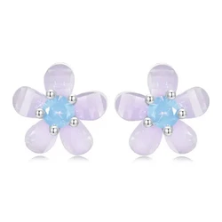 BAMOER Σκουλαρίκια Καρφωτά SCE1733 με Οπάλ Πέτρα Ασήμι 925 Ασημί