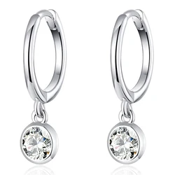 Σκουλαρίκι Bamoerα Κρίκος Sce830 με Κυβική Ζιρκόνια, Ασήμι 925, Ασημί