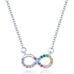 Κολιέ Bamoer Άπειρο Scn402 με Κυβική Ζιρκόνια, Ασήμι 925, Ασημί