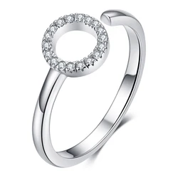 Δαχτυλίδι Bamoer SCR545 με Κυβική Ζιρκόνια, Ανοιγόμενο, Ασήμι 925, Ασημί