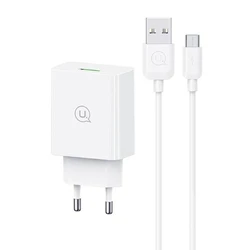 Φορτιστής Τοίχου Usams Scxltz01 με Καλώδιο Micro Usb, Usb, 18W, Λευκός