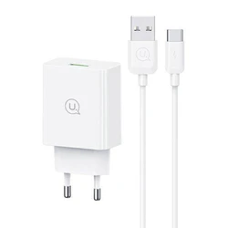 USAMS Wall Charger SCXLTZ02 with USB C Cable USB 18W White