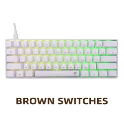 White Shark Shinobi 2 Μηχανικό Gaming Πληκτρολόγιο 60% US Λευκό (Outemu Brown)