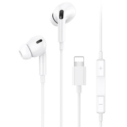 Handsfree Ακουστικά Usams EP-41, Lightning, 10mm, 1.2m, λευκά